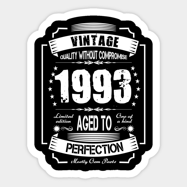 Vintage 1993 Aged to Perfection Sticker by Diannas